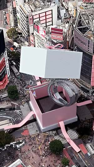 Jewelry Box Unveiling in fake-out-of-home ad of Pandora