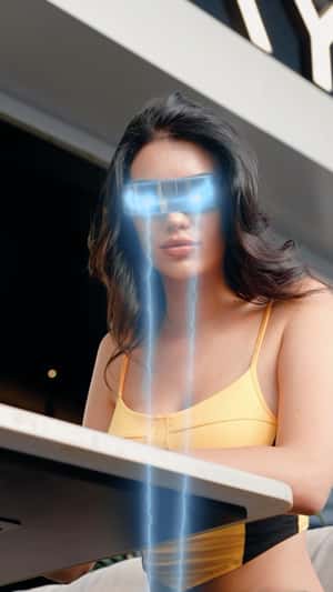 Futuristic Glasses Opens the Floor in a fake-out-of-home-ad of Amaya