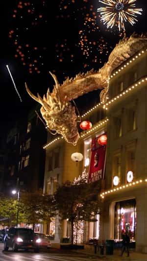 Golden Dragon Leans in fake-out-of-home ad of Ralph Lauren