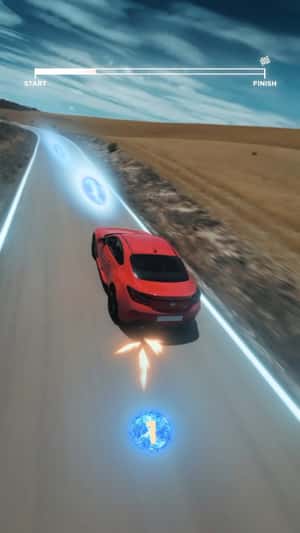 Sports Car on Interactive Desert Race in fake-out-of-home ad of Toyota