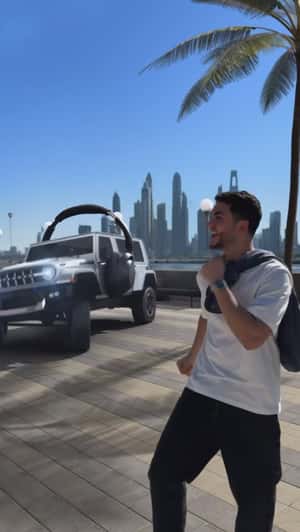 Off-Road SUV Wearing Headphones in a fake-out-of-home-ad of Sony
