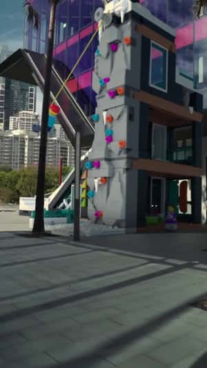 Minifigures Making Stunt in fake-out-of-home ad of LEGO