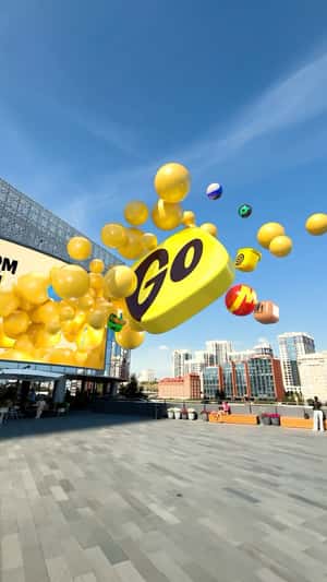 Logo Floats from the LED Screen in fake-out-of-home ad of Yandex Go