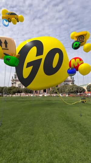 Logo Inflates at Church Ground in fake-out-of-home ad of Yandex Go