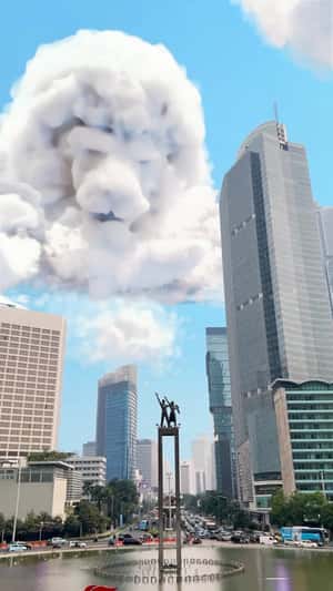 Mufasa Cloud Forms Over the City in fake-out-of-home ad of Disney Studios