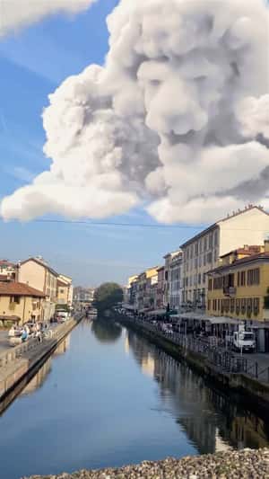 Mufasa Cloud Forms Above Buildings in fake-out-of-home ad of Disney Studios