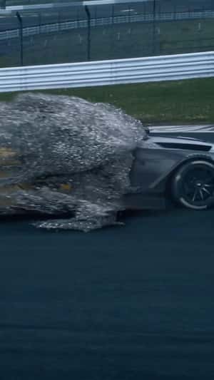 Car Color Peeling Transformation in a fake-out-of-home ad of Lexus