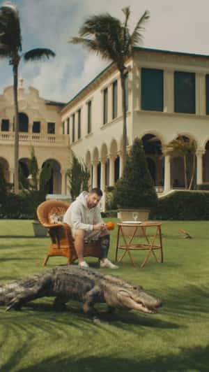 Alligator Crawls in the Garden in fake-out-of-home ad of Leo Messi