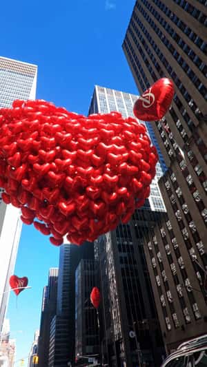 Secret Heart Balloons Float in fake-out-of-home promotional ad of Victoria’s Secret