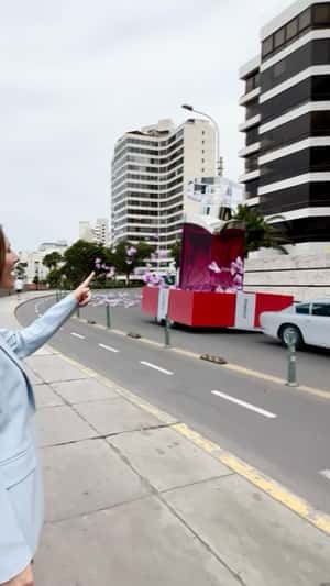 Perfume on Flower-Filled Wagon in fake-out-of-home ad of Esika