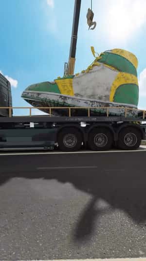 Sneaker Loaded on Truck in fake-out-of-home ad of Jif
