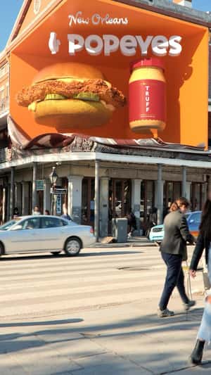 Burger and Sauce 3D Display in fake-out-of-home ad of TRUFF