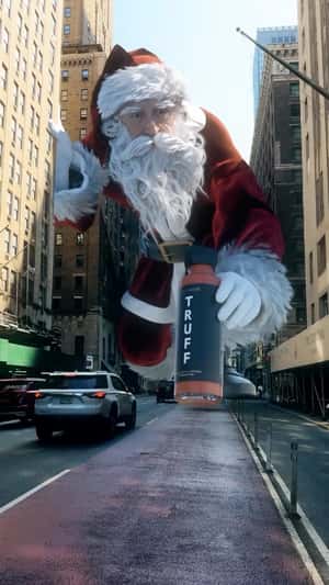 Giant Santa Claus Drops Sauce in fake-out-of-home ad of TRUFF