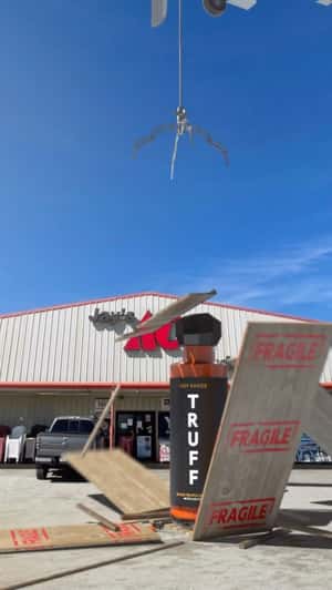 Sauce Delivered by Helicopter in fake-out-of-home ad of TRUFF