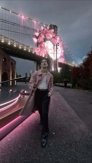 Record Player and Hologram Show in fake-out-of-home ad of Sony Music