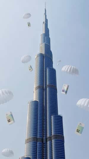 Smartphone Boxes Parachute Arrival in fake-out-of-home ad of Oppo
