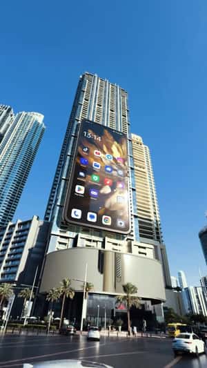 Hanging Flip Phone Opens in fake-out-of-home ad of Oppo