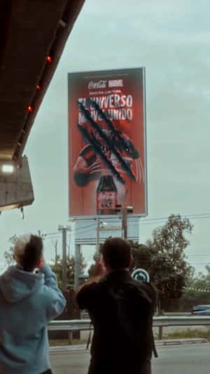 Wolverine Claws Slashes the Billboard in fake-out-of-home ad of Coca-Cola