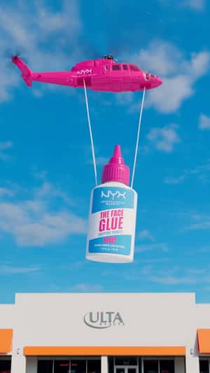 Gripping Primer Helicopter Delivery in a fake-out-of-home ad of NYX Professional Makeup