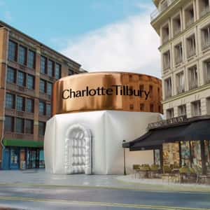 Inflated Pop Up Store in a fake-out-of-home ad of Charlotte Tilbury
