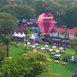 Parachutes and Floating Cosmetics in a fake-out-of-home ad of Nykaa