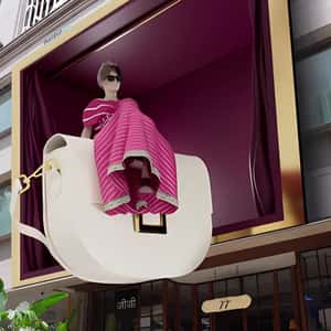 3D Window Display Opens at Café Façade in a fake-out-of-home ad of Nykaa
