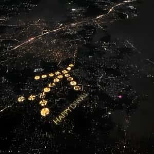 Drone Light Show Displays Happy Diwali in a fake-out-of-home ad of IndiGo