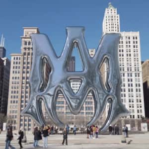 Silver Pavilion Transformed into a Logo in a fake-out-of-home of AMIRI