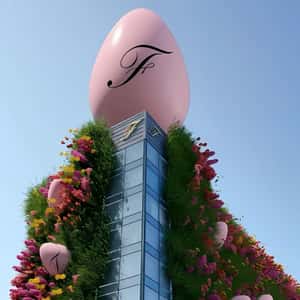Flower Garden Blooms at Hotel in a fake-out-of-home ad of Fitzwilliam Hotel Belfast