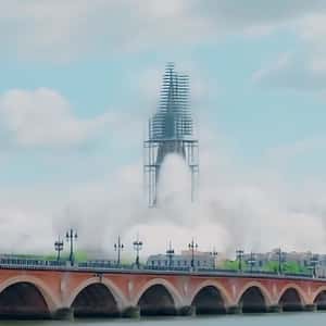 Tower Soar Like Rocket in a fake-out-of-home ad of Quoifaireabordeaux
