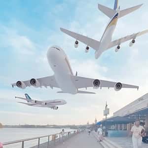Planes Fly Above the Promenade in a fake-out-of-home ad of Quoifaireabordeaux