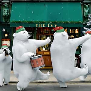 Polar Bear Marching Band in a fake-out-of-home ad of The Ivy Collection