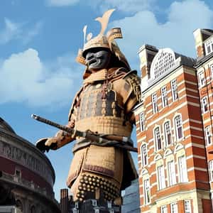 Giant Samurai Spotted in London in a fake-out-of-home ad of Disney Plus
