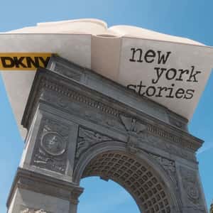 Book Flipping Above Arch Monument in a fake-out-of-home ad of DKNY