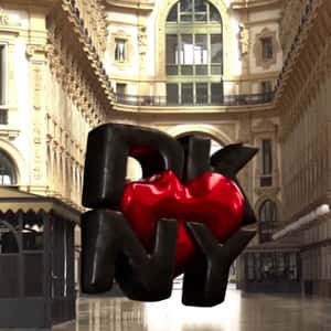 Heart Balloon Transforms at Shopping Center in a fake-out-of-home ad of DKNY