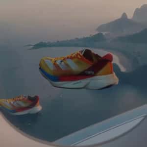 Running Shoes Gliding Alongside the Plane in a fake-out-of-home ad of Adidas