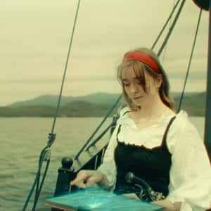 Woman Escaping From Pirates in a fake-out-of-home ad of PUB G Mobile