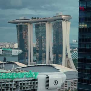 Spider Comes Out From Portal in a fake-out-of-home ad of Kaspersky