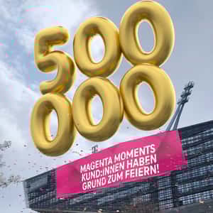 Number Balloons Emerge at Building in a fake-out-of-home ad of Magenta