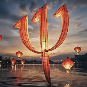 Logo Lantern Floats Above the Lake in a fake-out-of-home ad of Club Med