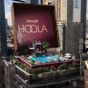 Crane Uncovers Elevated Pool in a fake-out-of-home ad of Benefit