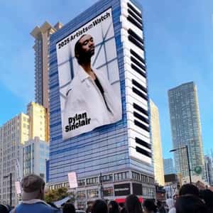 Piano Keys Playing on Building in a fake-out-of-home ad of Amazon Music