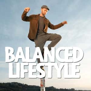 Man Balancing on Piled Oat Drinks in a fake-out-of-home ad of The Bridge Bio