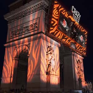 Monument Transforms to DJ Booth in a fake-out-of-home ad of Crazy Tiger
