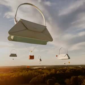 Hand Bag Hot Air Balloons in a fake-out-of-home ad of Zivera