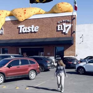 Melting Cheese Flowing in a fake-out-of-home ad of El Huizache