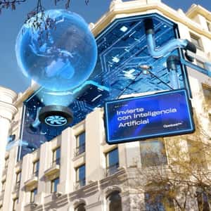 Building Reveals Futuristic Interior in a fake-out-of-home ad of Open Bank