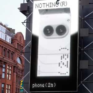 Phone Unboxing by a Towing Crane in a fake-out-of-home ad of Nothing