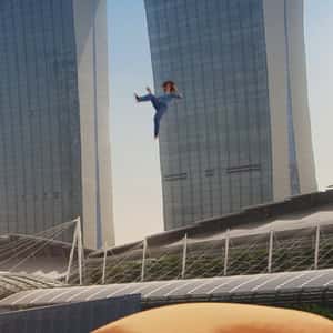 Inflatable Star Inflates on River in a fake-out-of-home ad of Jetstar Asia