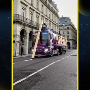Tank Truck Syphons Street Lines in a fake-out-of-home ad of Netflix